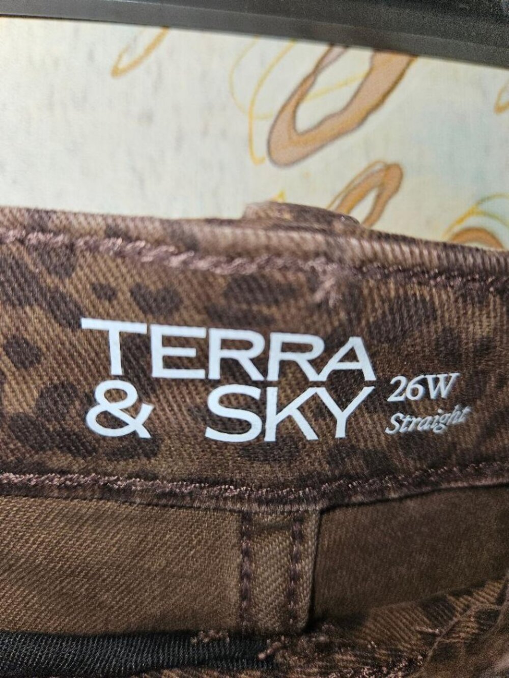 NWT Terra & Sky Cheeta print jeans Women's size 26W CUTE! FUN! - Picture 6 of 11
